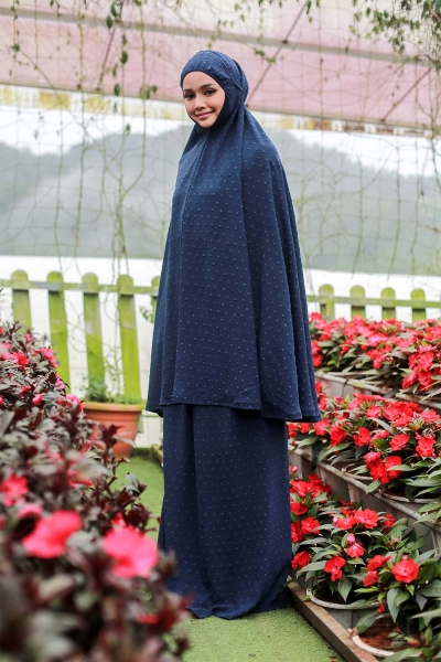 Telekung Cey Dark Blue